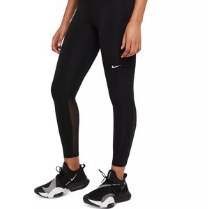 Nike dri-fit mesh-paneled mid rise leggings.